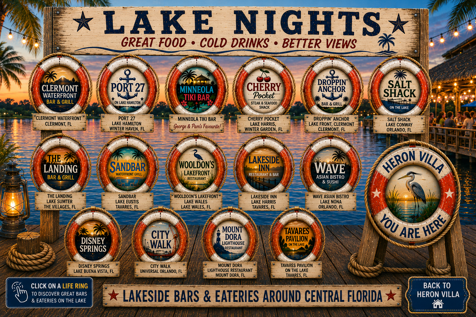 Lake Nights - lakeside bars and eateries around Central Florida